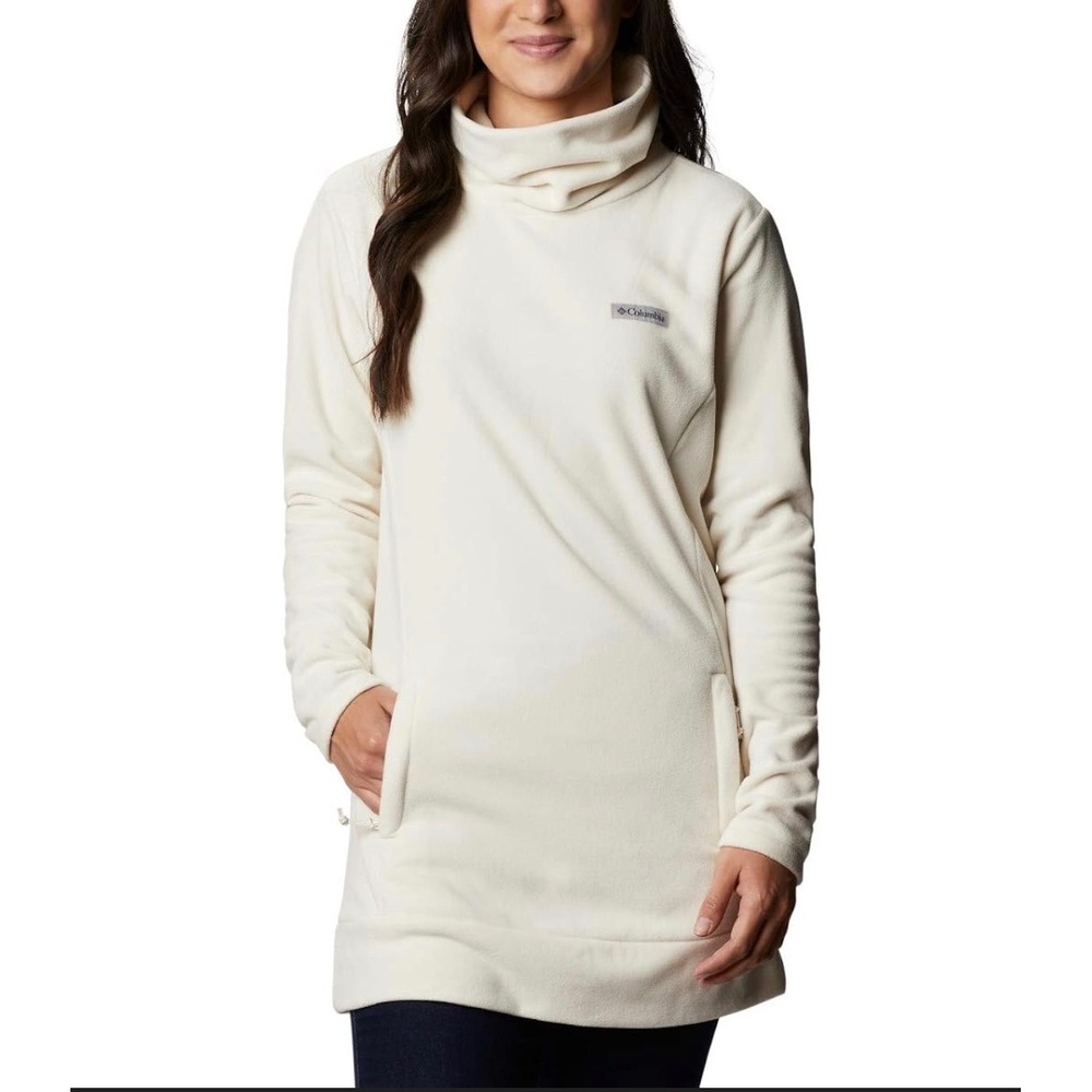 Columbia Ali Peak Fleece Tunic Women's Small Cream Omni-Shade UPF 50 NWT